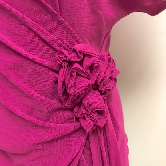 Sweet Pea pink mesh crossover faux wrap top stretch M - Picture 2 of 5